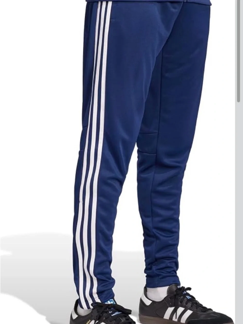 Adidas Men’s Tiro Essentials Training Track Pants - Blue with White Stripes